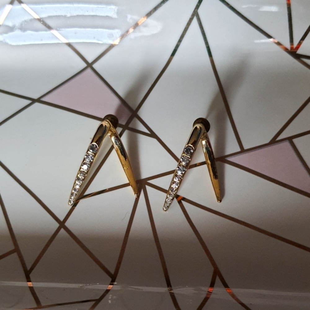 GOLD-PLATED Crystal In-laid Earrings
